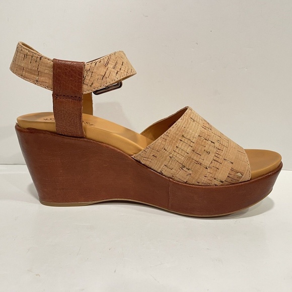 Kork Ease Keirn Womens Wedge Sandal Cork Brown Leather Platform Ankle Strap Sz 9 - Picture 8 of 13